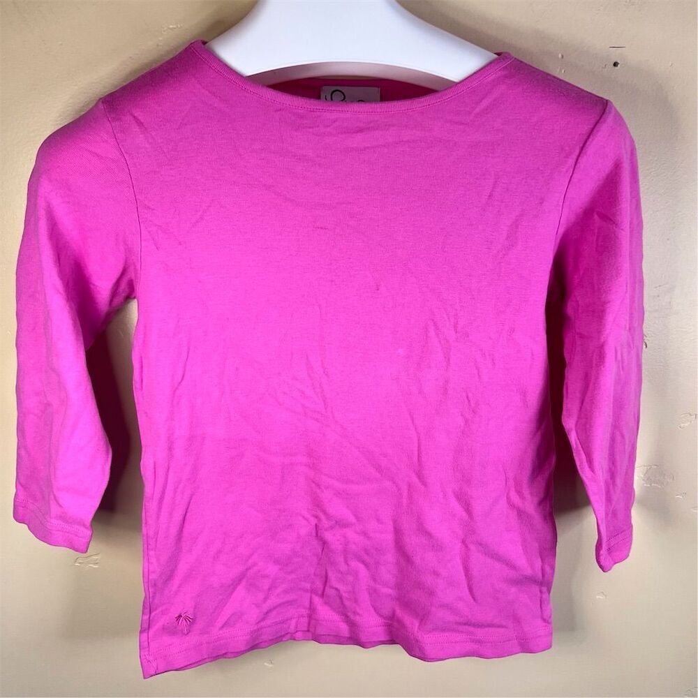 Lilly Pulitzer Women's Pink 3/4 Sleeve Boat Neck Blouse Size Small Travel Wear